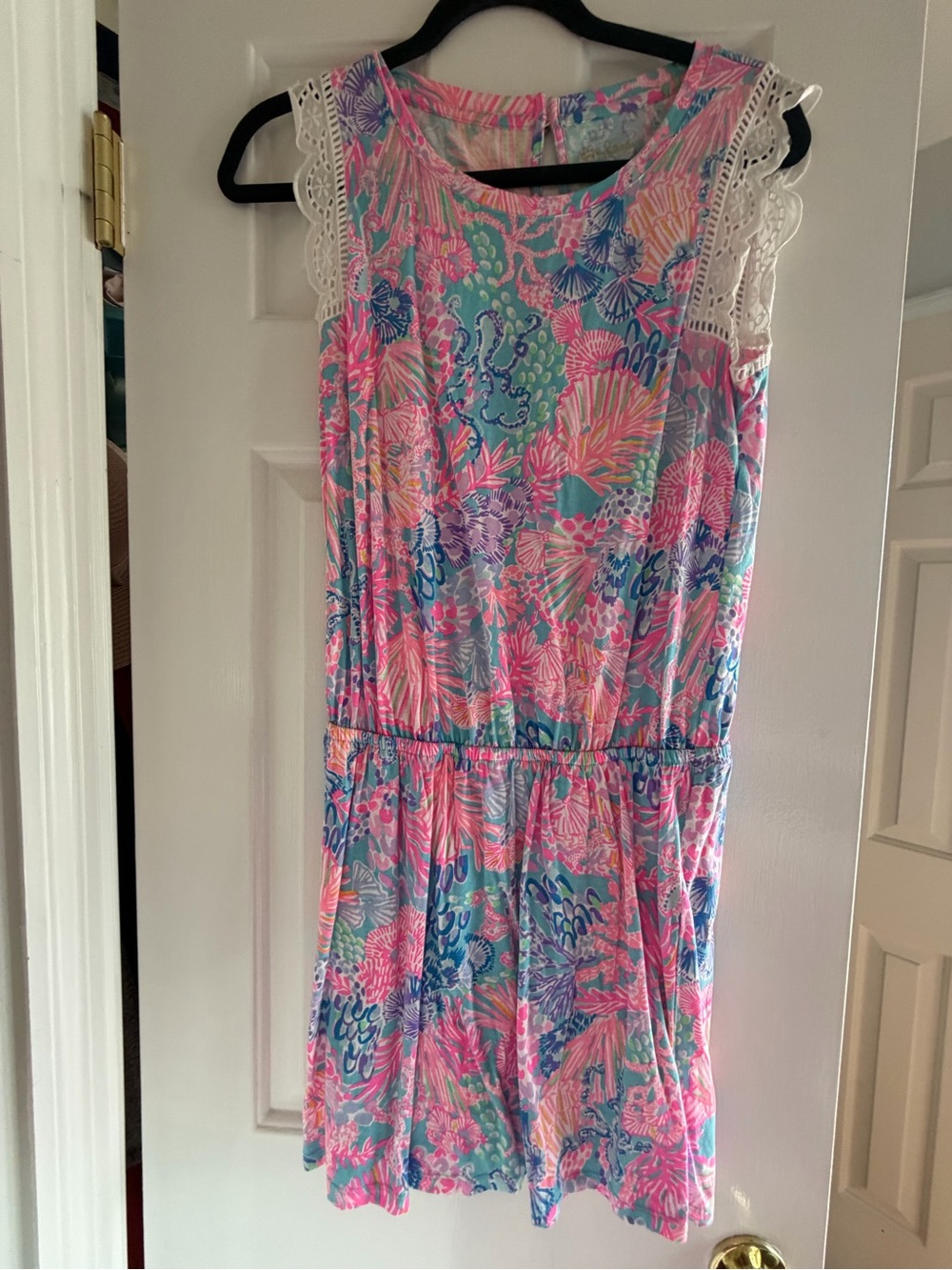 Lilly Pulitzer Pink, Aqua & Purple Floral Sundress Romper